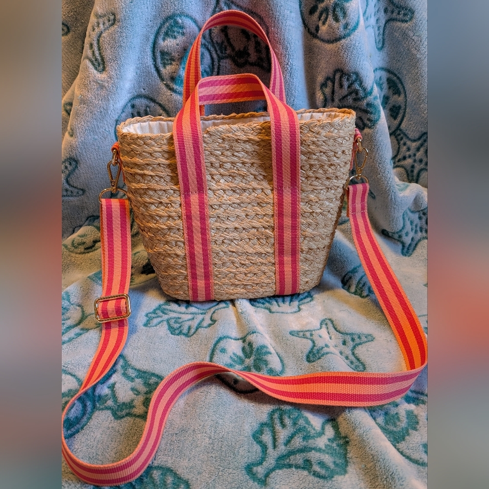 NWT J. Crew Factory Straw Crossbody Bag